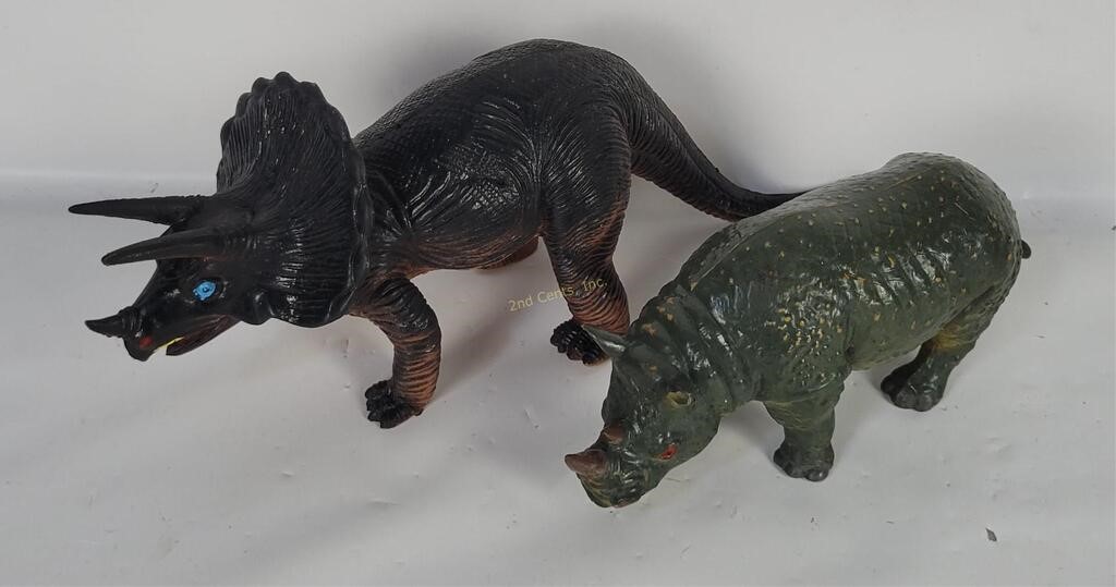 Triceratops & Rhinoceros Rubber Figures