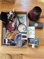 MISC LOT, NIGHT LIGHT, MAGNAFIER, GLASSES & CASE