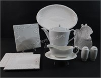 Paderno Tea Pot, Classic White Serving Dishes,