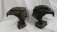 PAIR HEAVY METAL BALD EAGLE BOOKENDS 8"T X 7"W