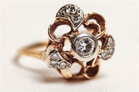 10KT GOLD AND DIAMOND RING