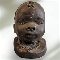 African Art Sculpture Clay Head Pottery Bust