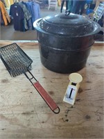 Grill Basket, Large 20L Canning/Cooking Pot, and