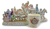 (4pc) Victorian Style Porcelain Figurine Group