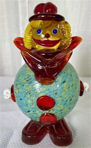 Vintage Murano Glass Round Body 7.5" Clown