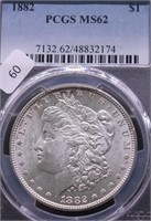 1882 PCGS MS62 MORGAN DOLLAR