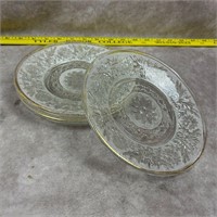 5 Vintage Indiana Glass Sandwich "Tiara" Plates