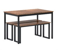 sogesfurniture Dining Table with Two Benches / 3 P