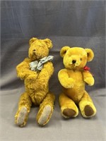 2 LIGHT BROWN JOINTED TEDDY BEARS