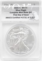 2017-P ANACS MS70 Silver American Eagle Dollar