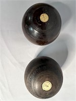 Pair of Antique English Bocce Balls
