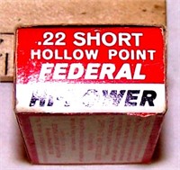 BOX OF .22 SHORT HOLLOW POINTS