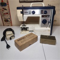 Brother sewing machine & vintage accessories