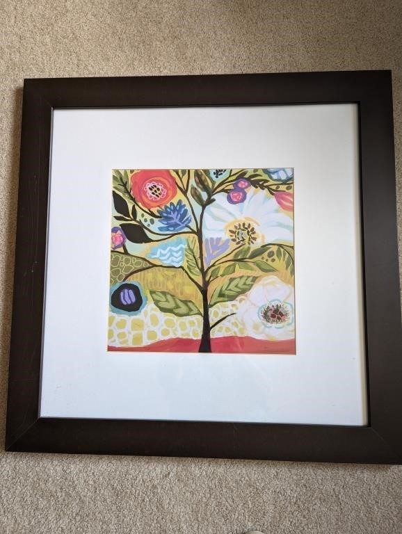 Square matted and framed art print tree