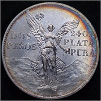 1921 MEXICO DOS PESOS - RARE BU TONED DOS PESOS