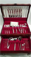 ROGERS BROS SILVER PLATE FLATWARE SET IN CASE
