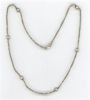 Sterling Necklace With Beads 18”