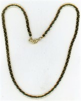 Gold Tone Flat Braid Necklace 20”