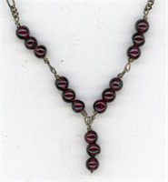 Sterling Purple Necklace Italy 18”