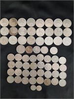 Great Britian 5 & 10 New Pence Coin Lot - 63 Coins