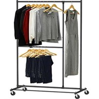 Adjustable Garment Rack  Black  72-in Height