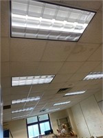 lot of 6   2' x 4' ceiling lights with grids LED