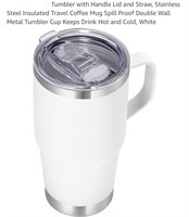 Tumbler with Handle Lid and Straw