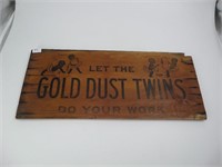 Wooden Advertising Box End - Gold Dust Twins