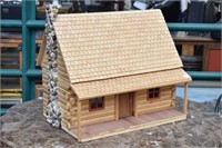 Handmade Wood Cabin "DOLLHOUSE" w Rock