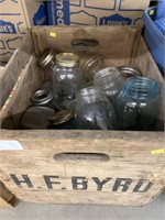 Wooden Shipping Crate, Storage Jars