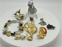 Selection of Kitty Cat Brooches & More