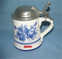 Italien made blue decorated Italien porcelain stei