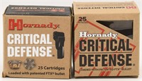 50 Rounds Of Hornady Critical Defense .38 SPL Ammo