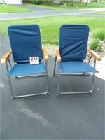 2 Blue Folding Chairs