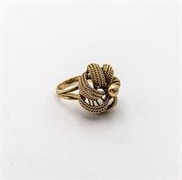 14KT YELLOW GOLD WOVEN WIRE "CROWN" RING