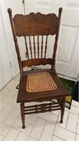 Press Back Oak Chair