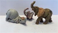 3 Elephant figurines