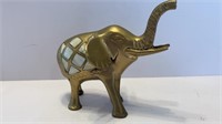 Vintage brass mother of pearl elephant