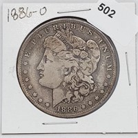 1886-O 90% Silver Morgan $1 Dollar