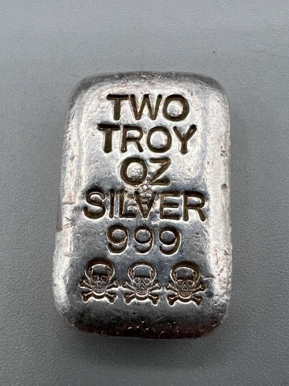 2 Troy Oz. Silver Bar