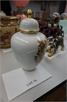 German porcelain ginger jar with gold floral