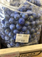 Glass beads. 8 mm round. Medium blue with