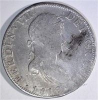 1819 MEXICO 8 REALES damage