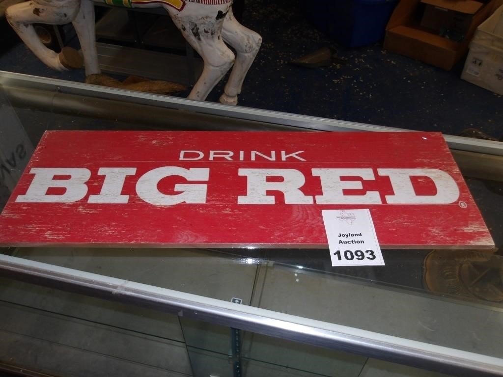 Drink Big Red Wooden Sign
