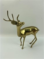 Brass Buck Deer Statue