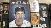 Bobby Richardson signed book and baseball cards