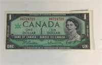 CENTENNIAL CANADIAN ONE DOLLAR BILL