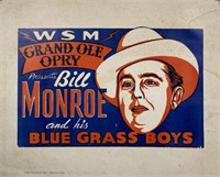 BILL MONROE & HIS BLUEGRASS BOYS WINDOW CARD