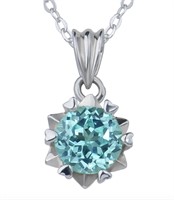 925S 1.0ct Ocean Blue Moissanite Necklace