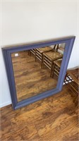 Large wood square mirror (blue-ish purple) (42.5